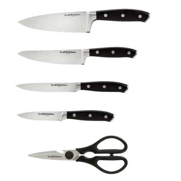 CraftKitchen Classic Collection 6 Piece Triple Rivet Knife Block Set - Picture 3 of 7